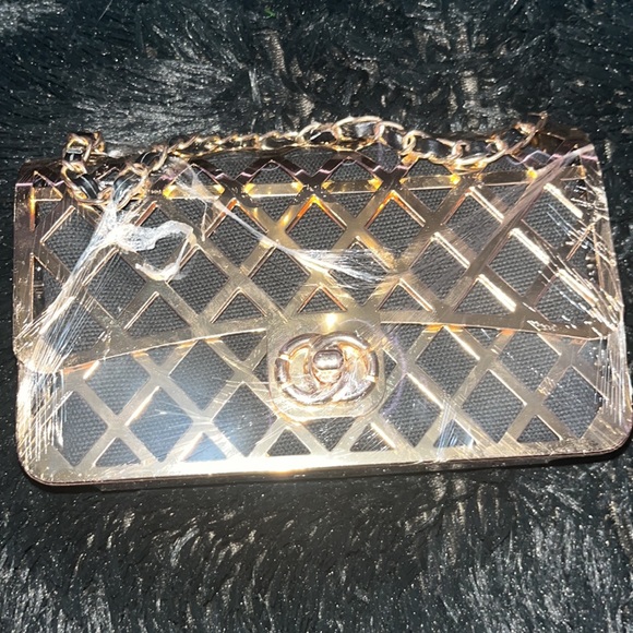 GOLD AND BLACK SHOULDER BAG - Picture 2 of 3